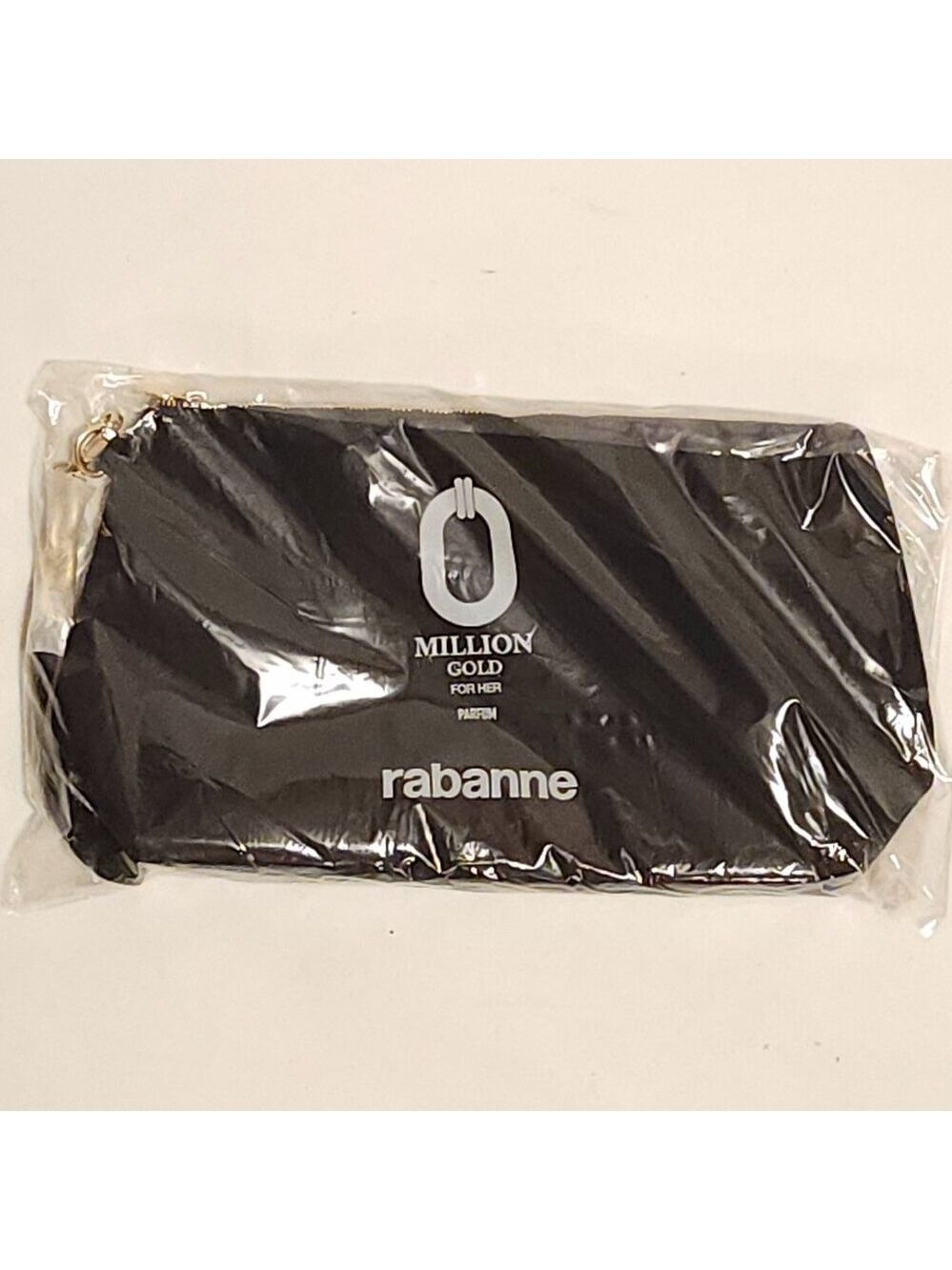 ATTRACTIVE PACO RABANNE Cosmetic Pouch Make Up Bag Clutch Black Zip